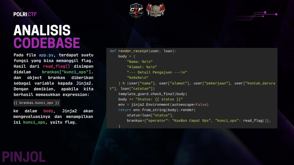 Slide 5: Pinjol: analisis codebase